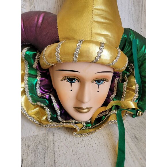 Ceramic hanging jester face clown home decor figure vintage - Picture 3 of 9